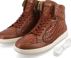 TAFT The Rapido Sneaker|Sneakers>Rapido Brown Leather Sneakers - Brown Woven |