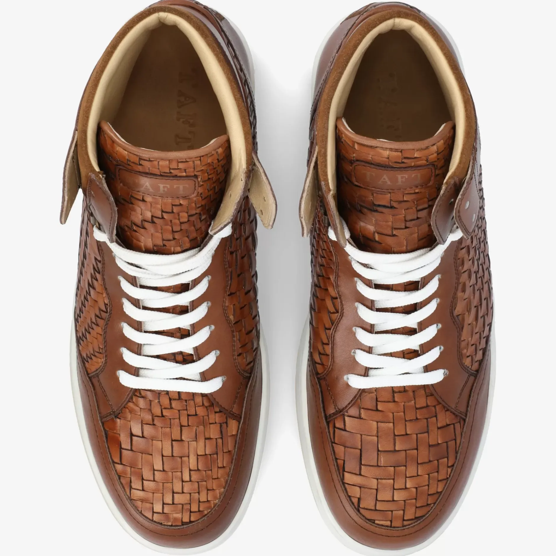 TAFT The Rapido Sneaker|Sneakers>Rapido Brown Leather Sneakers - Brown Woven |