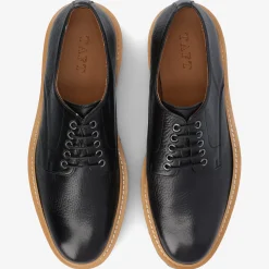 TAFT Shoes>The Country Derby In Black - Deerskin Shoe |