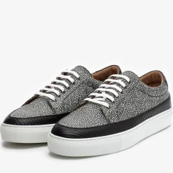 TAFT Sneakers>The Fifth Ave Sneaker In Stone Pebbled Leather |