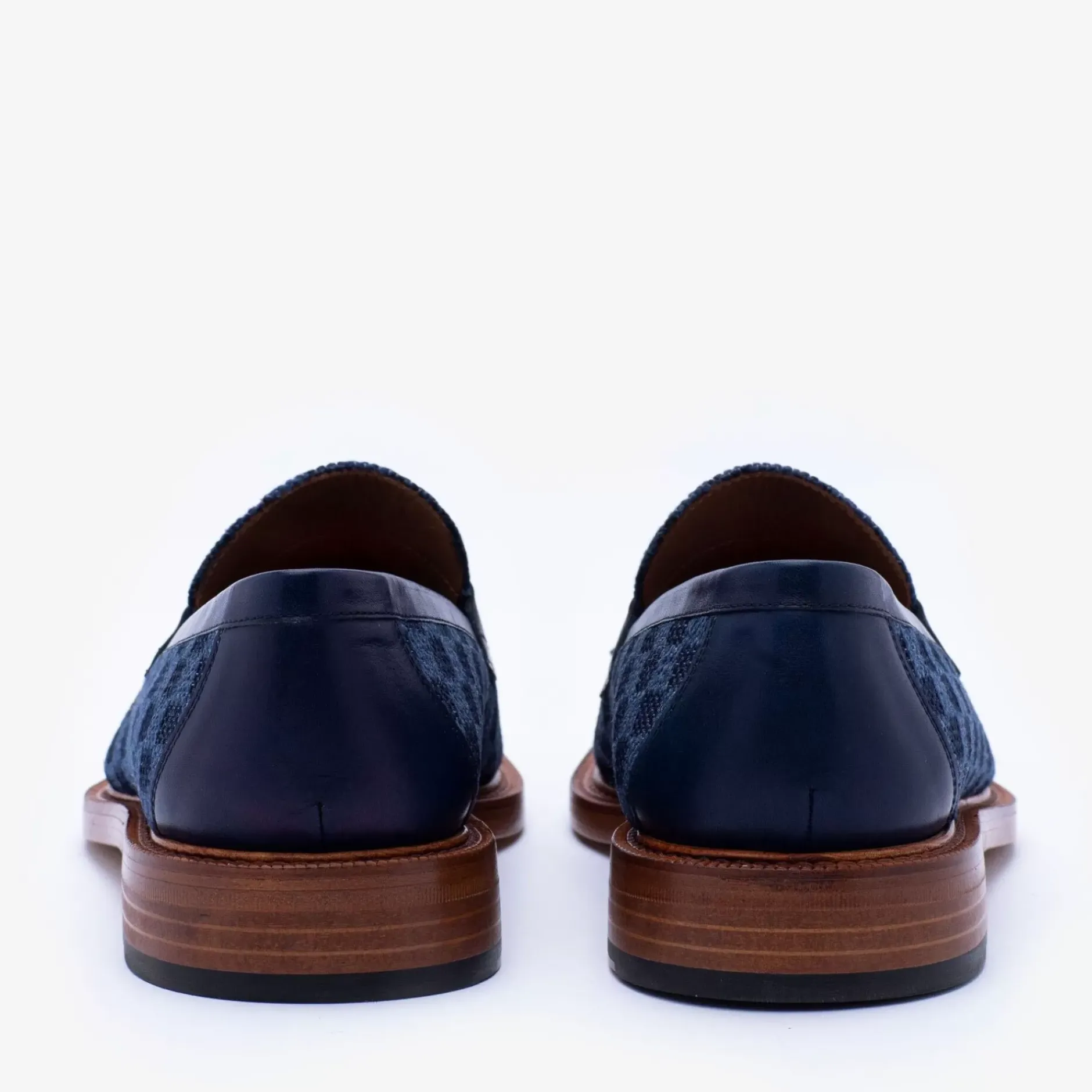 TAFT Loafers|Shoes>The Fitz Loafer In Blue Check - Blue Loafers |