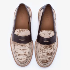 TAFT Loafers|Shoes>The Fitz Loafer In Champagne - Velvet Loafers |