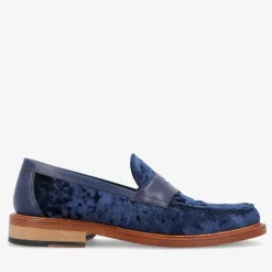 TAFT Loafers|Shoes>The Fitz Loafer In Deep Azure - Velvet Loafers |
