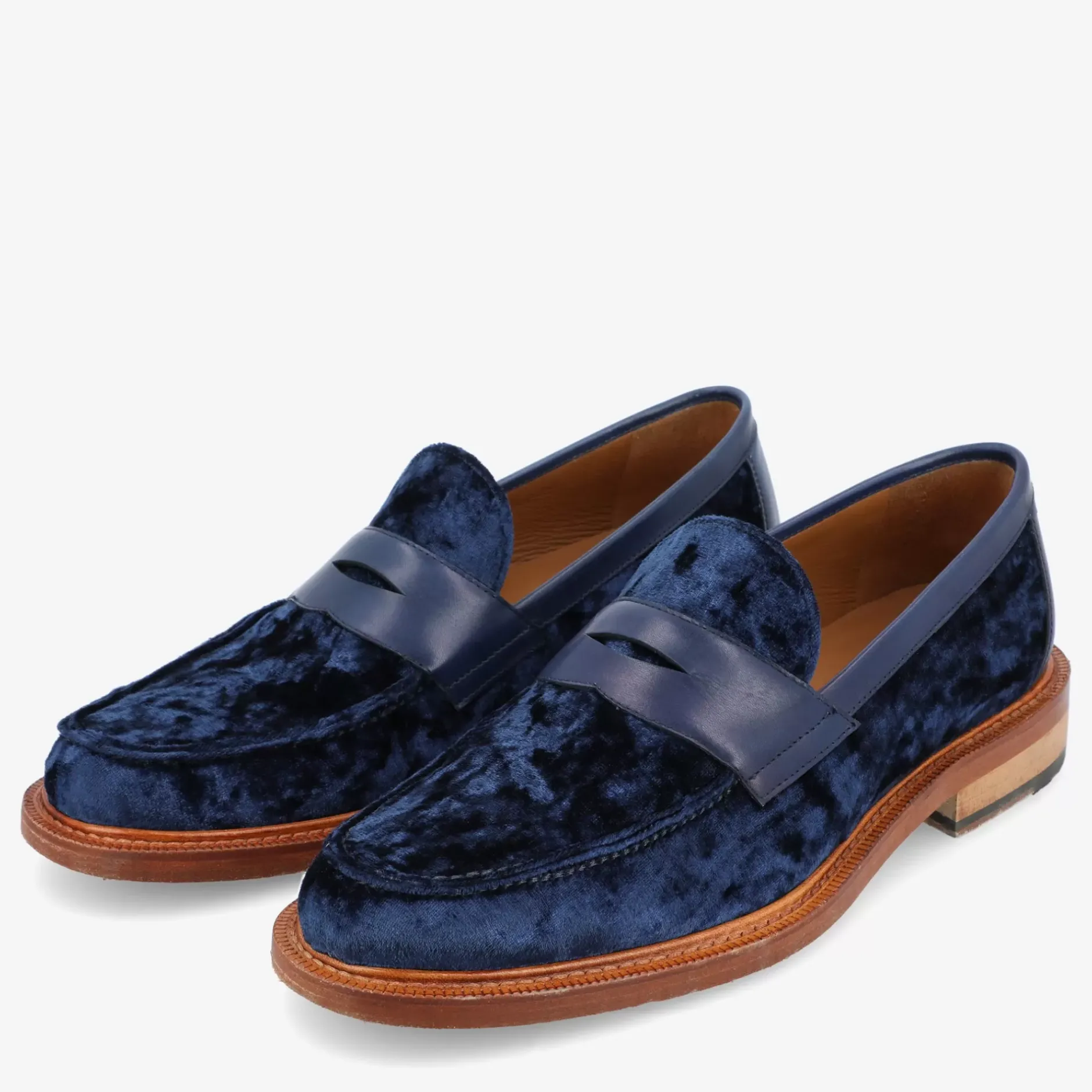 TAFT Loafers|Shoes>The Fitz Loafer In Deep Azure - Velvet Loafers |
