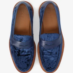 TAFT Loafers|Shoes>The Fitz Loafer In Deep Azure - Velvet Loafers |