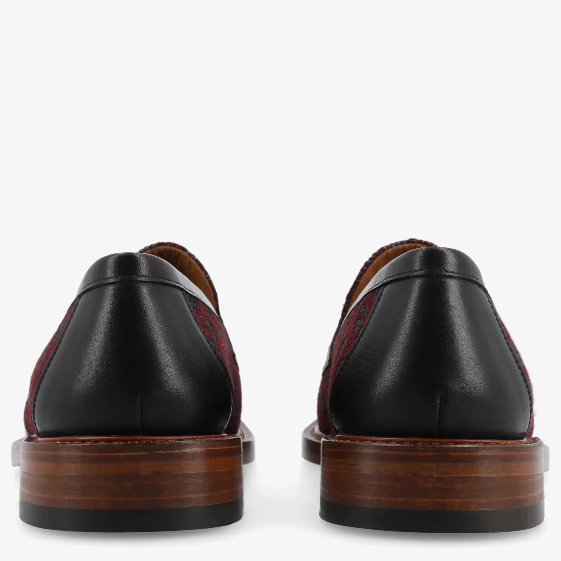 TAFT Loafers|Shoes>The Fitz Maroon Mens Loafers - Maroon Check |