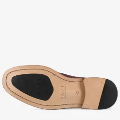 TAFT Loafers|Shoes>The Fitz Maroon Mens Loafers - Maroon Check |