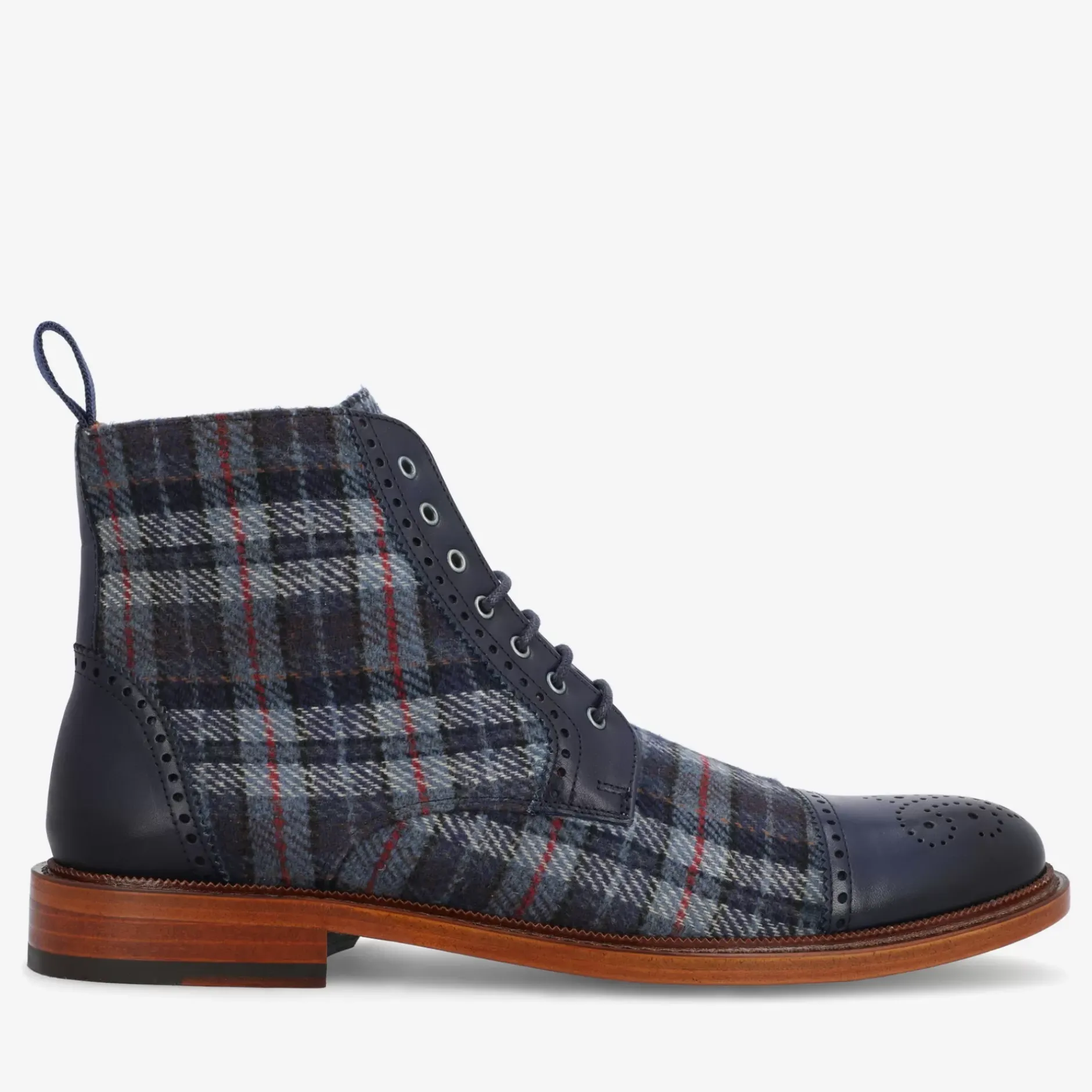 TAFT Boots>The Hamilton Boot In Blue Plaid |