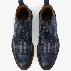 TAFT Boots>The Hamilton Boot In Blue Plaid |