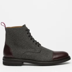 TAFT Boots>The Jack Boot - Grey / Oxblood Leather |