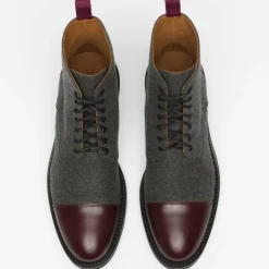 TAFT Boots>The Jack Boot - Grey / Oxblood Leather |