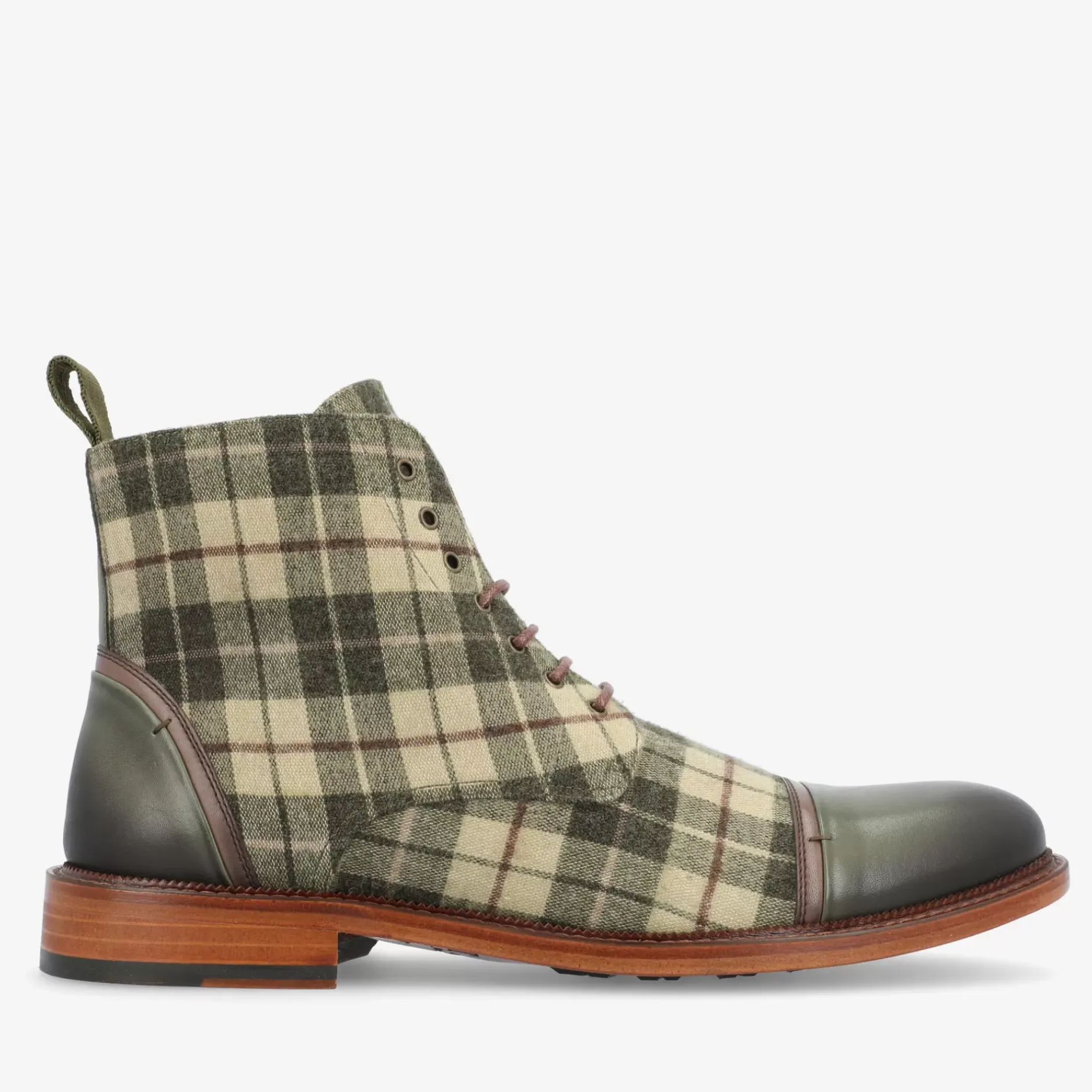 TAFT Boots>The Jack Boot In Green Plaid |