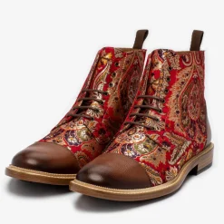TAFT Boots>The Jack Boot In Red Paisley |