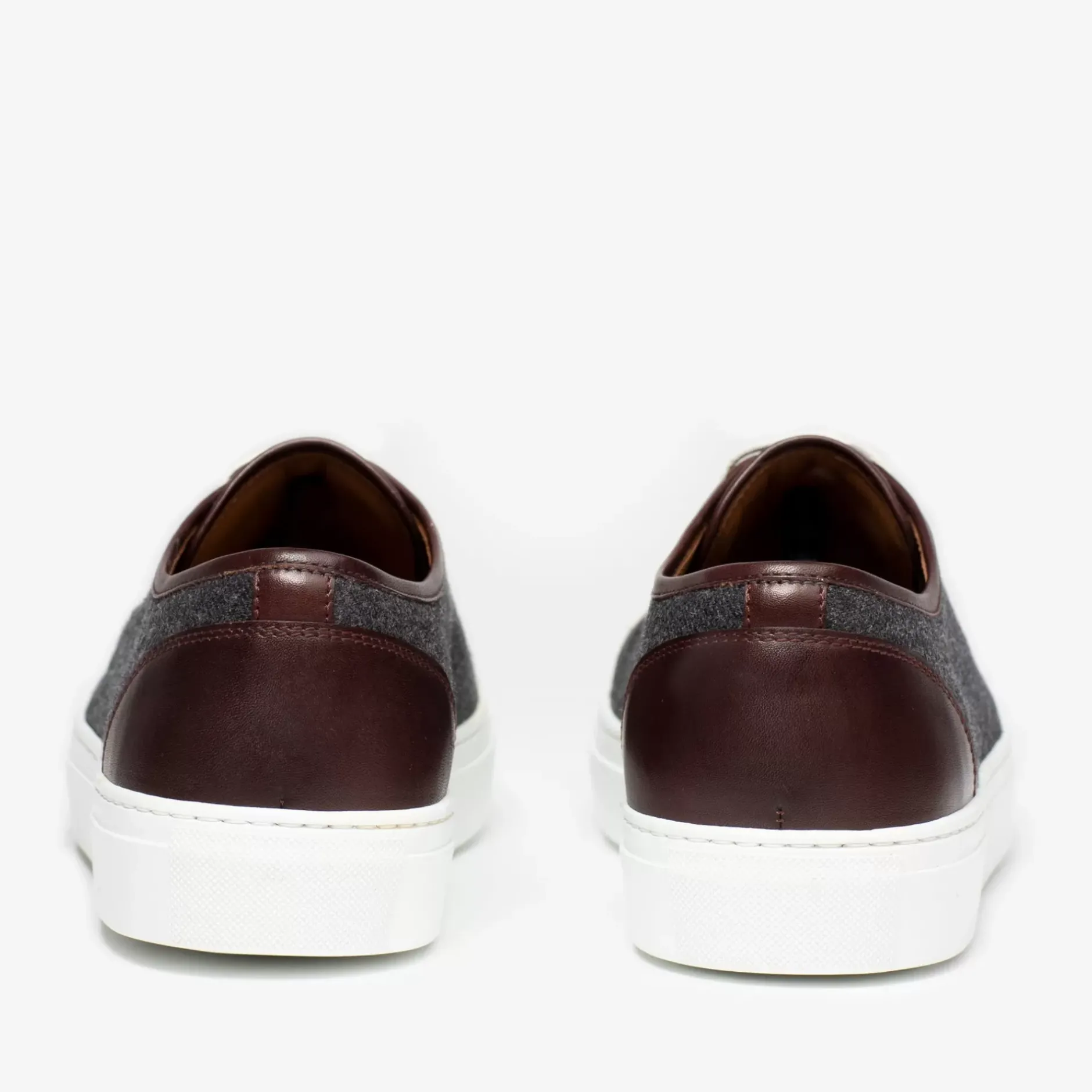 TAFT Sneakers>The Jack Sneaker In Grey/Oxblood - Wool Sneakers |