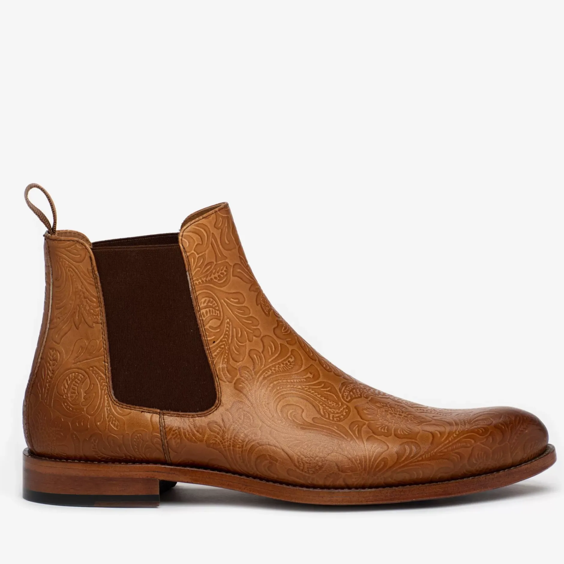 TAFT Chelsea Boots|Boots>The Jude Boot In Honey Floral - Full Grain Leather |