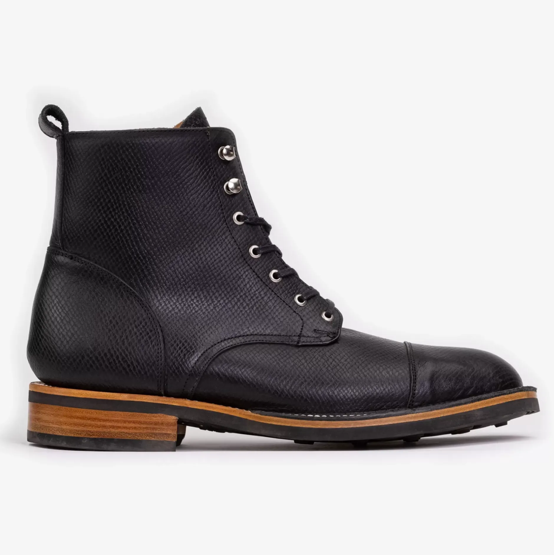 TAFT Taft Stitchdown|Boots>The Legacy Boot In Black Hatch - Reindeer Leather |