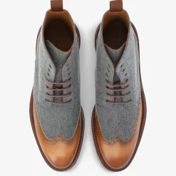 TAFT Boots>The Livingston Boot In Grey/Brown Wool Boots |