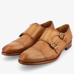 TAFT Shoes>The Lucca Double Monk Strap Shoe In Honey Floral |