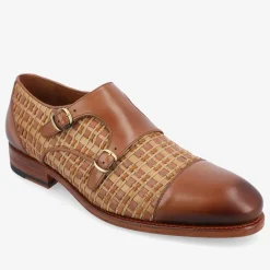 TAFT Shoes>The Lucca Monk Strap Shoe In Brown Woven |