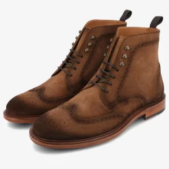 TAFT Boots>The Mack Boot In Brown - Suede Boots |