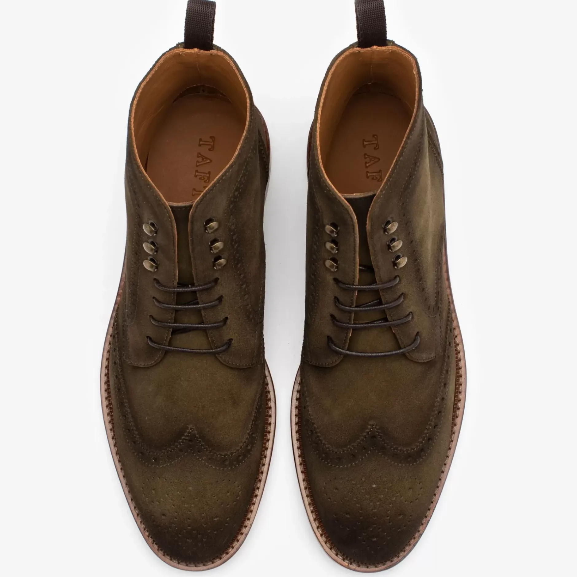 TAFT Boots>The Mack Boot In Olive - Suede Combat Boots |