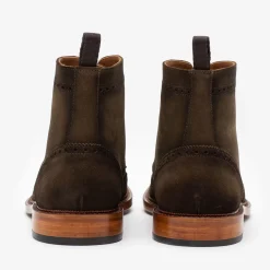 TAFT Boots>The Mack Boot In Olive - Suede Combat Boots |