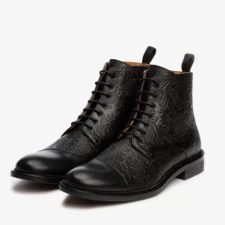 TAFT Boots>The Paris Boot In Black Floral - Ankle Boots |