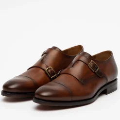 TAFT Shoes>The Prince Shoe In Coffee - Double Monk Strap Shoes |
