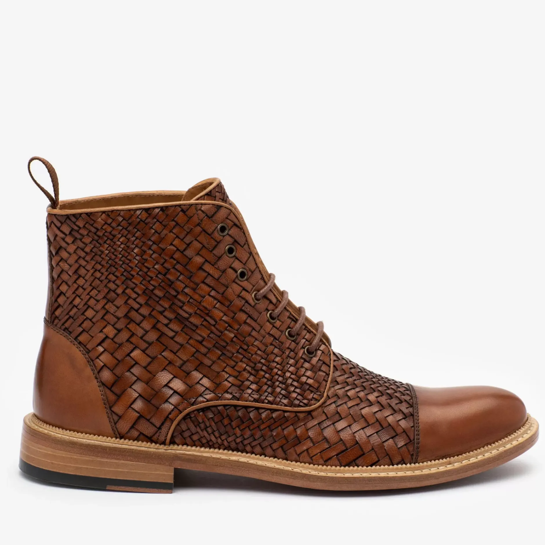 TAFT Boots>The Rome Boot In Woven - Leather Boots |