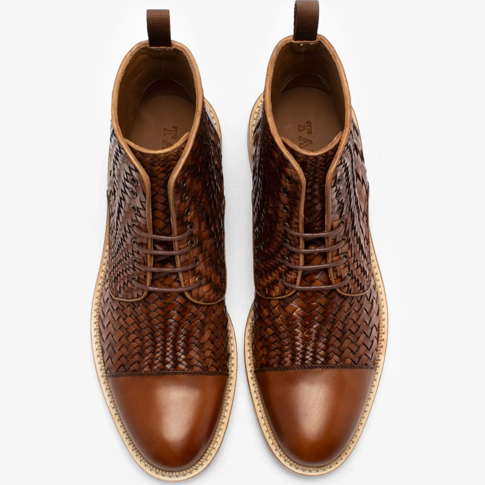 TAFT Boots>The Rome Boot In Woven - Leather Boots |