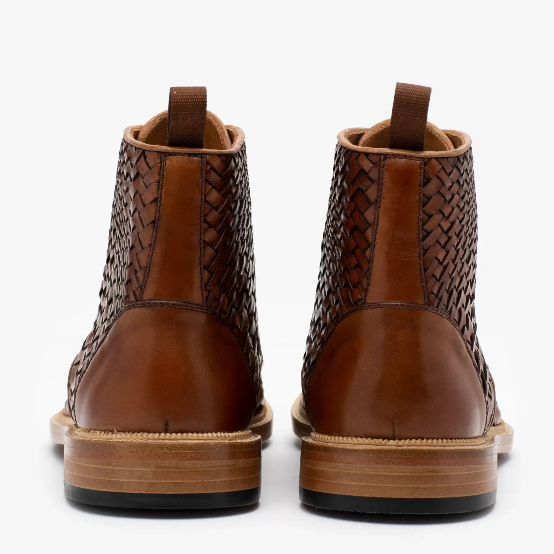 TAFT Boots>The Rome Boot In Woven - Leather Boots |