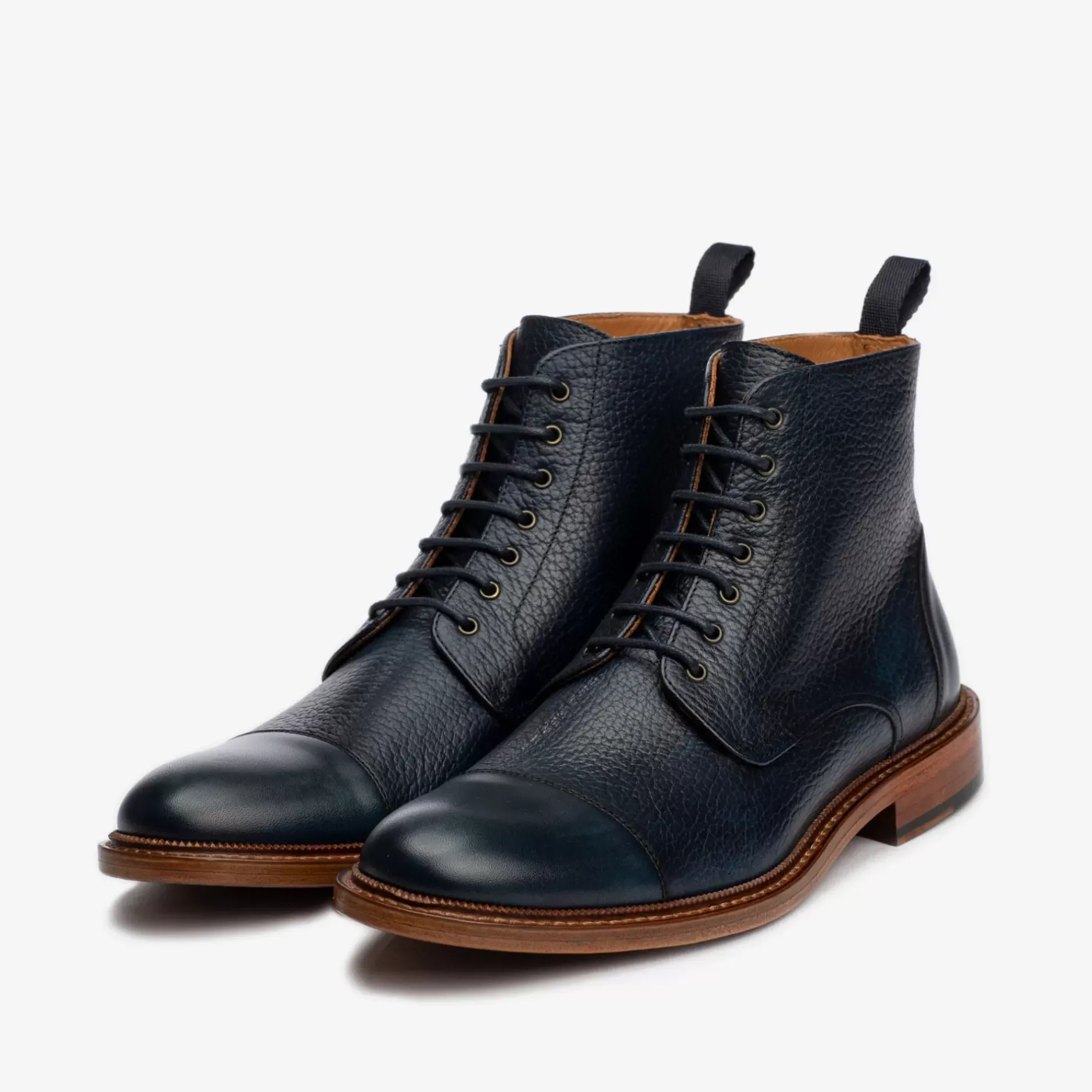 TAFT Boots>The Rome Boot - Navy Leather Boots |