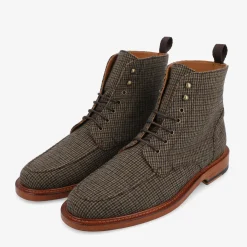 TAFT Boots>The Smith Boot In Espresso - Houndstooth Boot |